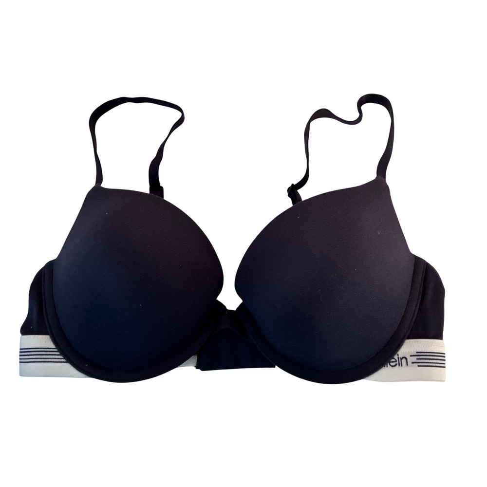 Calvin Klein Navy Blue T-Shirt Bra Underwire Adjustable Strapsโ Size 34C
